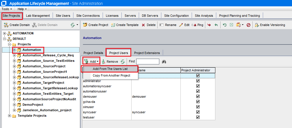 Add Project User Step 1